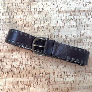 Diesel studded leather belt dark brown Large